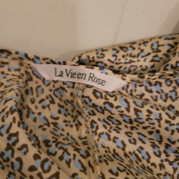 La Vie en Rose Blue Leopard Print Maxi Slip Dress - Picture 5 of 5